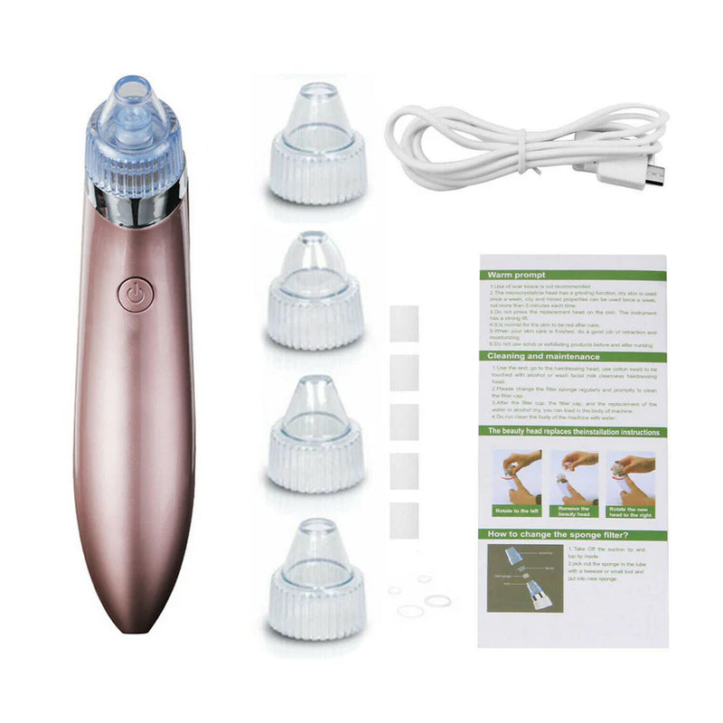 Chargeable Blackhead Removal Machine Black Head Remover Machine - Acne Pimple Pore Cleaner Vacuum Suction Tool Blackhead Removal On Nose Sucking Machine Blackheads Removal Device Derma Suction